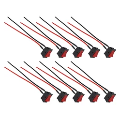 10Pcs Two-wire Square Mini Rocker Switch 2Pin SPST Small Device ON/OFF Rocker Switch KCD1 Switch Electrical Equipment Accessorie