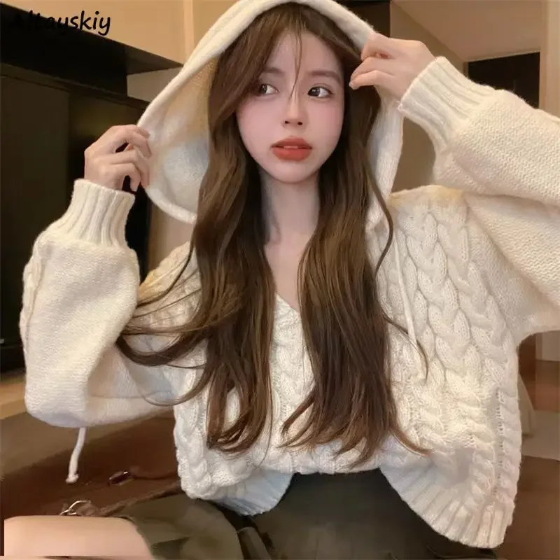 

Hooded Pullovers Women Solid Simple Korean Style Basics Charming Vintage Delicate New Creativity All-match Autumn Comfortable