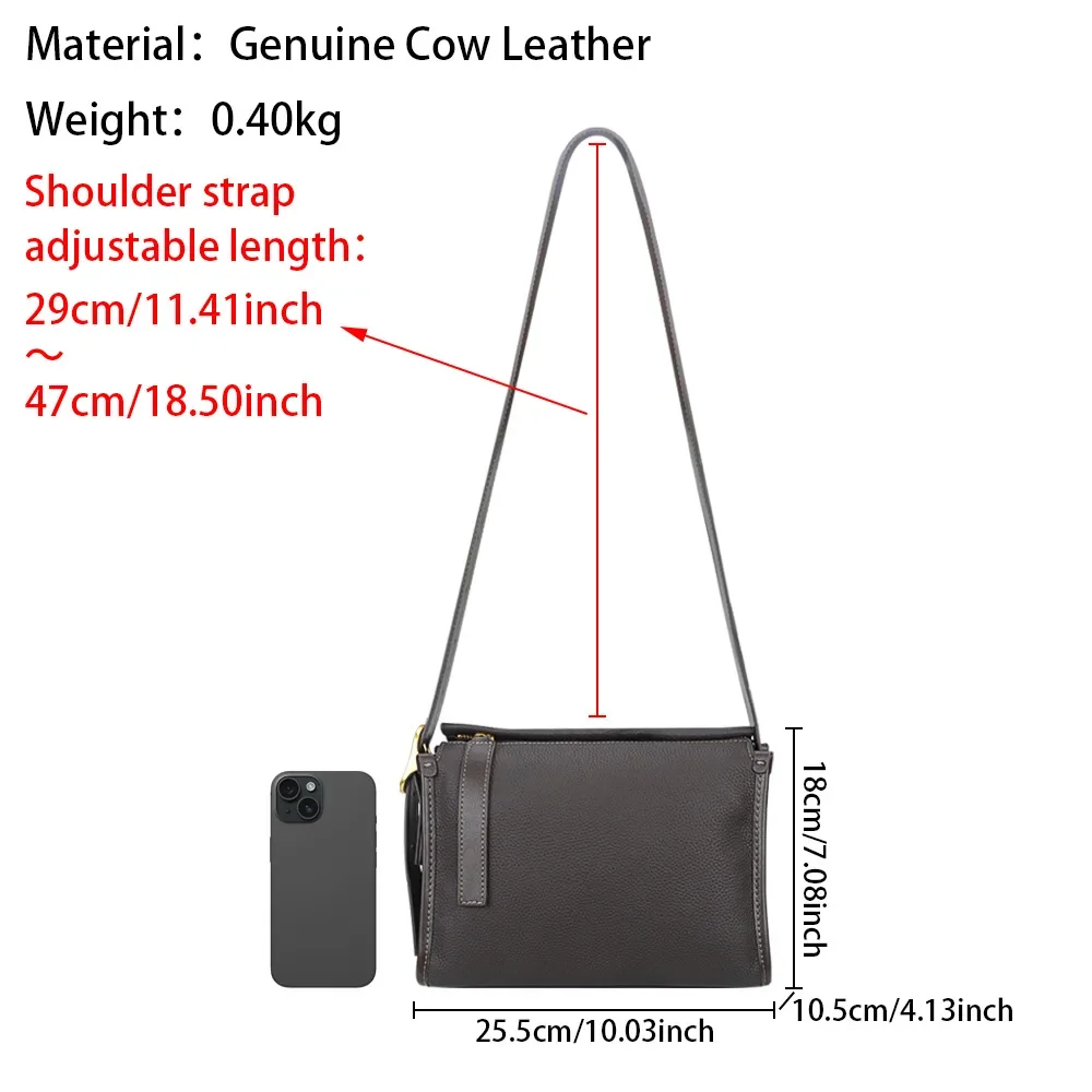 

2025 Trend Luxury Desing Fashion Crossbody Bags for Women, Genuine Leather Shoulder Purse Large Capacity Commuter Handbag 3108