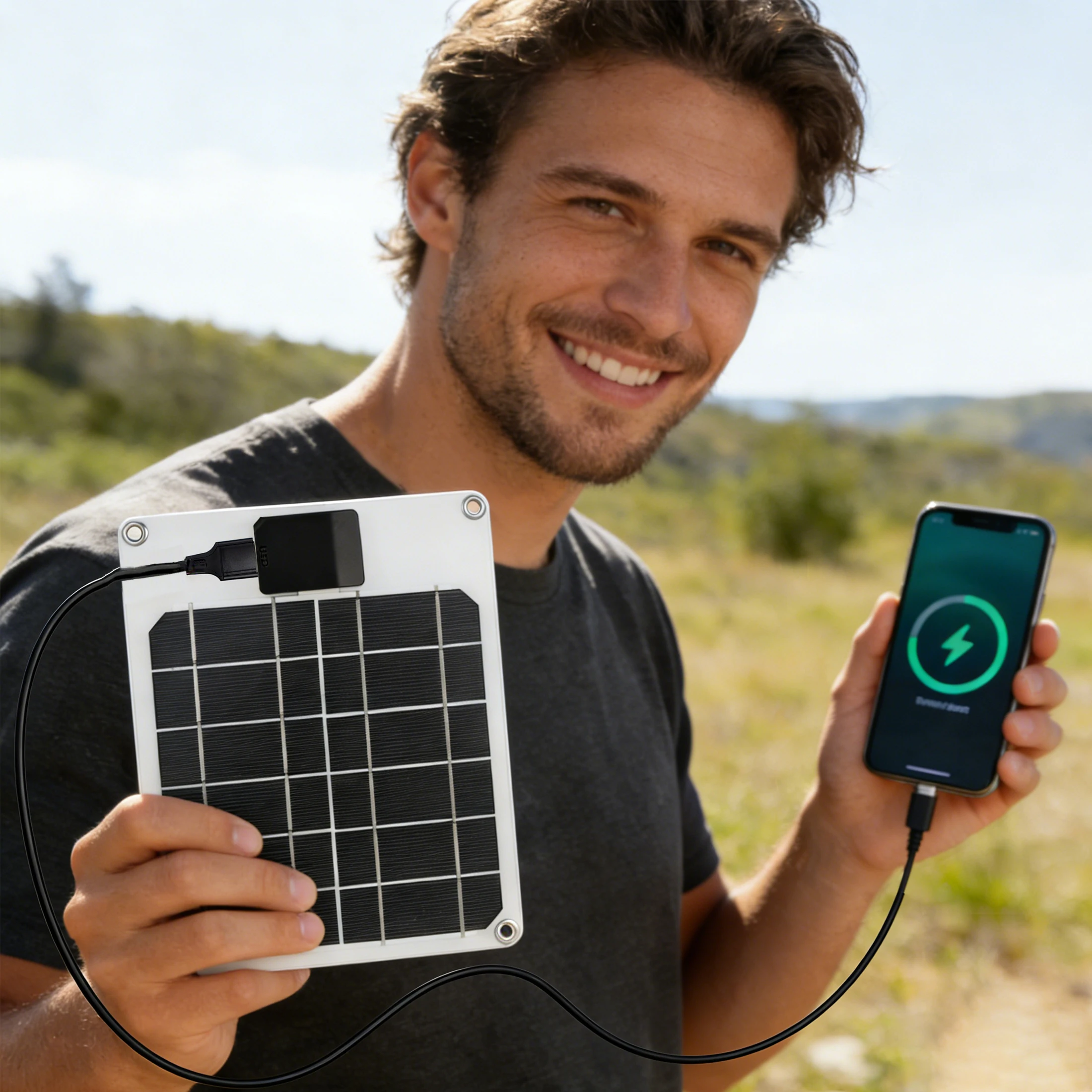 ELEGEEK50W Flexible Solar Panel Charger 5V  Portable USB Solar Power Bank for iPhone Android Phone Power Bank GPS Camping Hiking