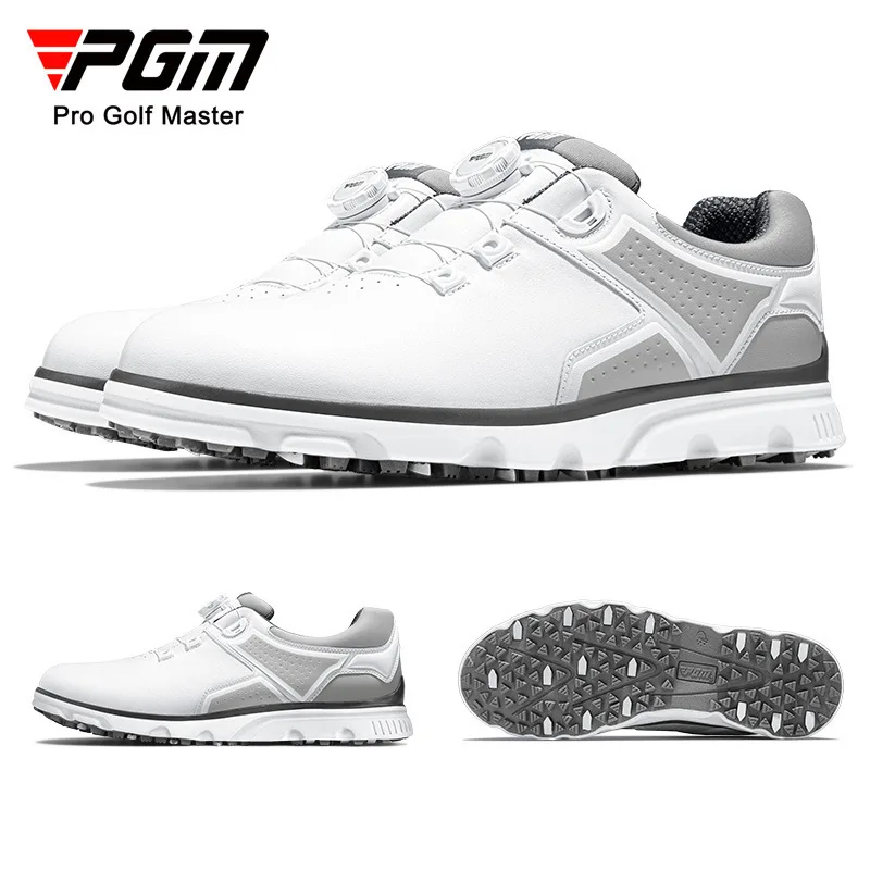 

PGM New Golf Shoes Men's Knob Lace Sports Shoes Super Waterproof Shoes Anti Slippery Nails