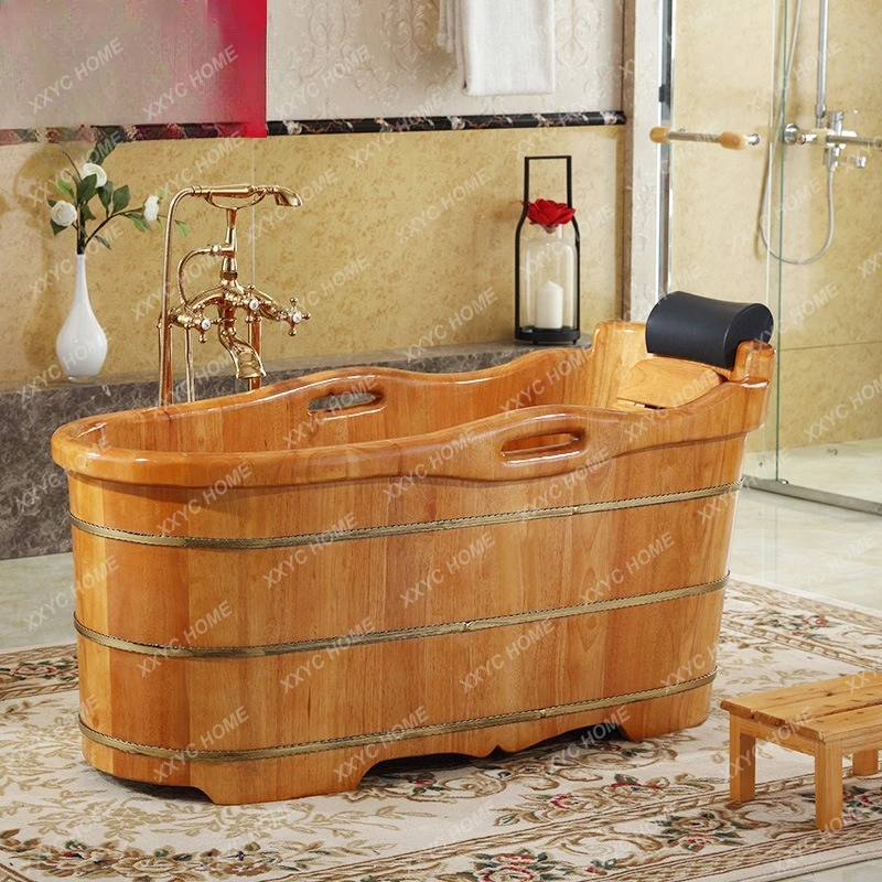

Деревянная ванна для взрослых, полноразмерная, для домашнего использования, из массива дерева.