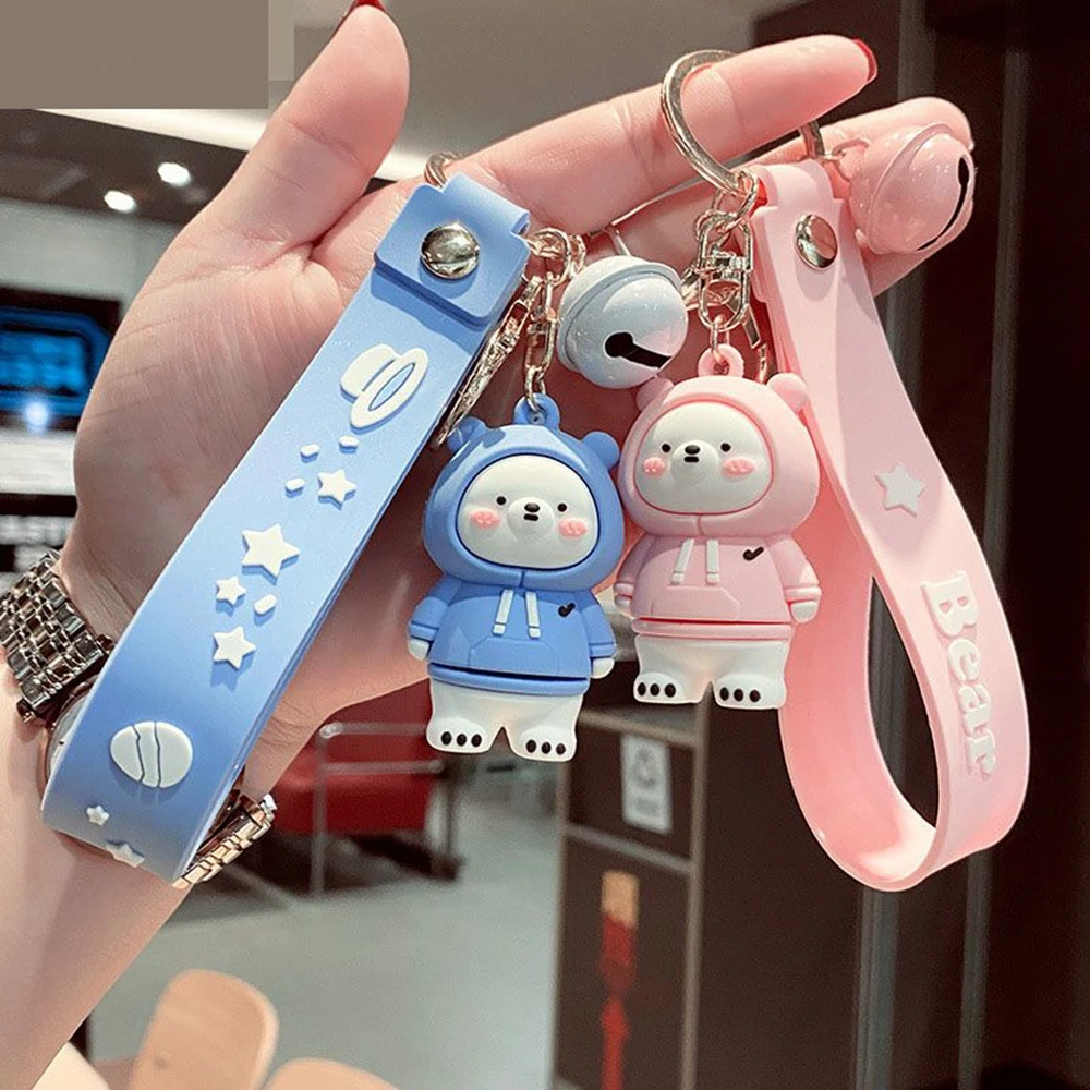 

Creative Hoodie Bear Key Pendant Toy Exquisite Internet Celebrity Car Key Ring Cute Schoolbag Pendant Figment Friend Gift