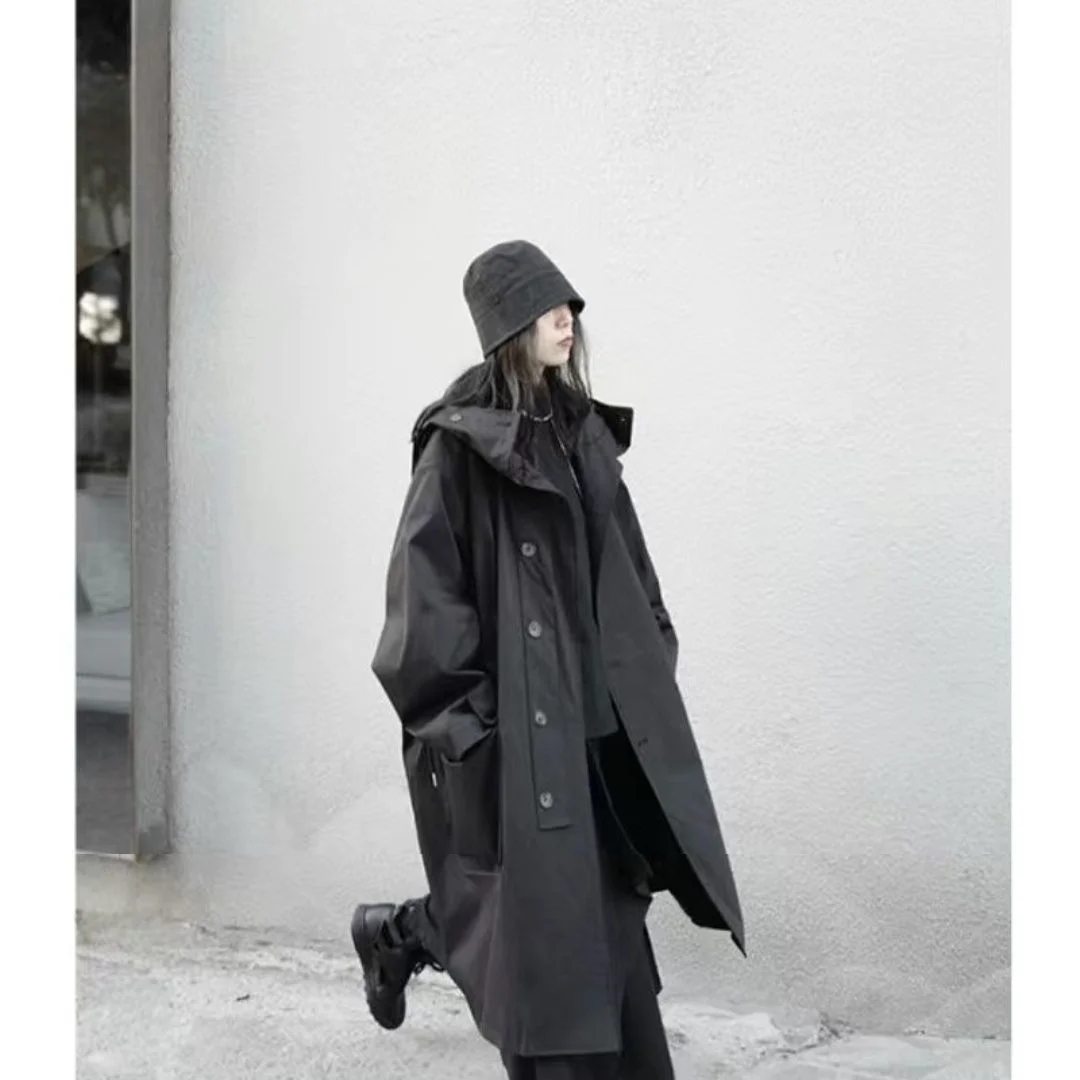 خندق معطف المرأة لصق بيع تنفس Harajuku الجرافيك زوجين البلوز الترفيه الرسمي مساء الخريف الشتاء بسيط