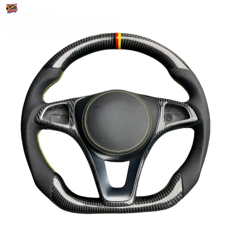 For Benz C180 C200l C260l E300 W205 Sports Flat Bottomed Carbon Fiber Steering Wheel Upgrade Without