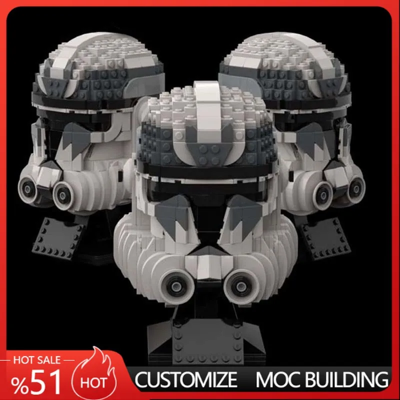

896 PCS Trooper Helmet MOC Model Custom Building Blocks Assembly Toy Perfect Birthday Gift For Desktop Helmet Ornament Display