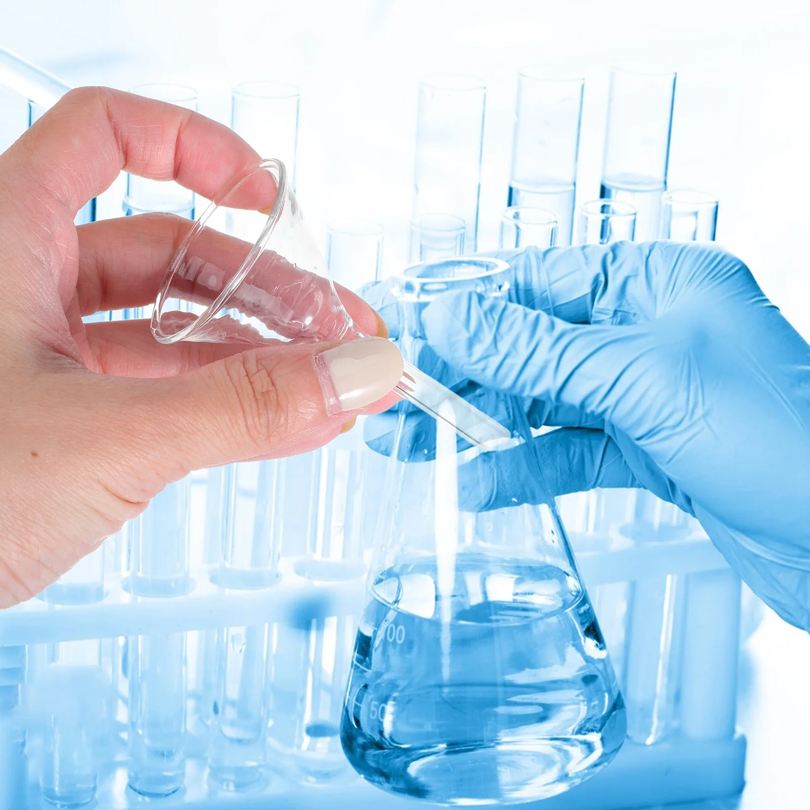 

Glass Funnel 40mm Professional Chemistry Labware Reusable Hand Washable Analytical Experiments Solid Triangle Funnel