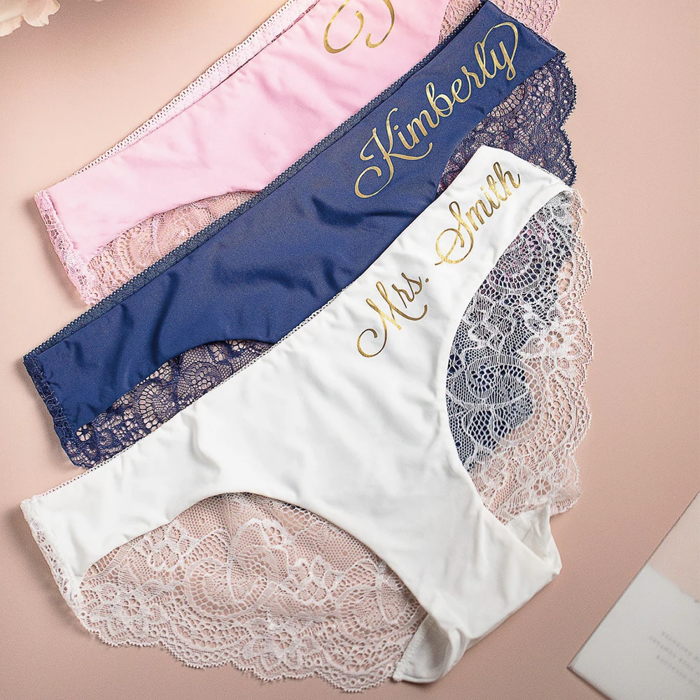 Custom Gifts for her Bride Panties Personalized Bride Panties womens lace Wedding underwear Bachelorette Party Gift Panties