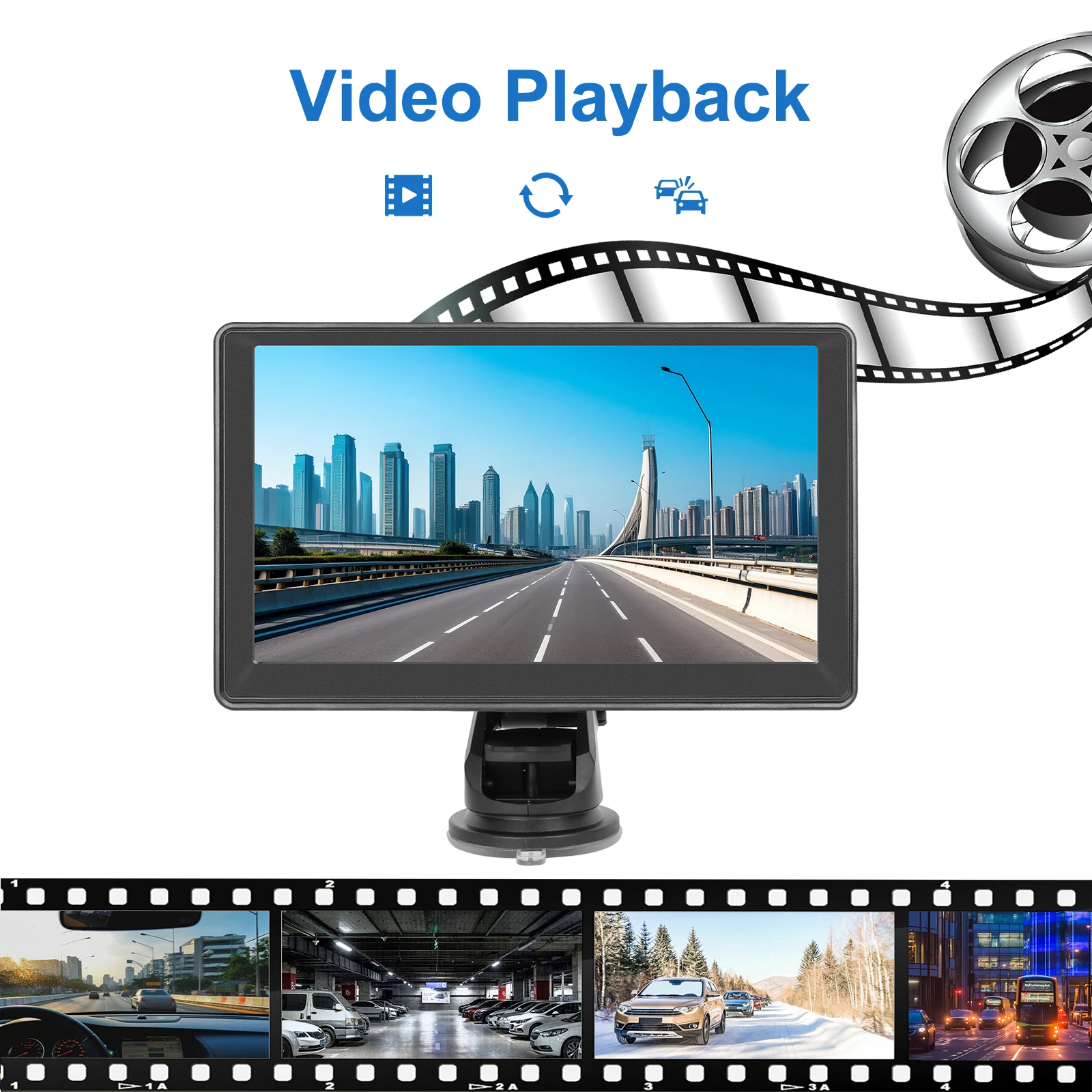 Podofo 7'' Smart Screen Player Carplay Android Auto Aiplay Android Cast EQ Monitor Samochodowy AUX Audio FM Transmisja BT Odtwarzacz Samochodowy — zdjęcie produktu 5