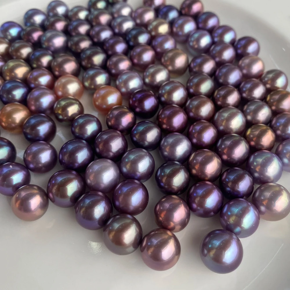 

Wholesale 10-11mm Natural Cultured Purple Pink Freshwater Pearl Beads Dazzling Colorful Edison Loose Pearls for Pendant Earrings