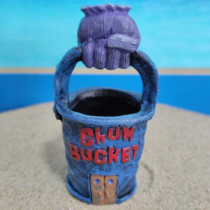 Chum Bucket Resin Handicraft Funny Mini Desktop Ornament Indoor Table Home Decoration Gift