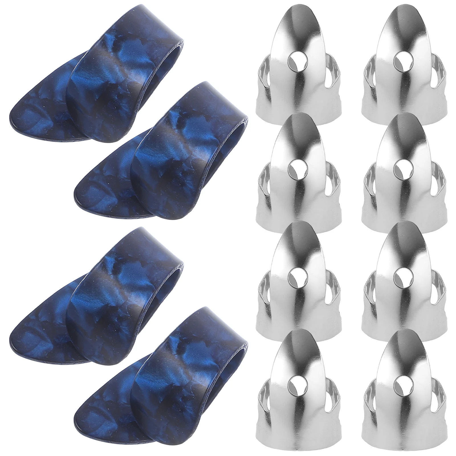 

12 Pcs Guitar Pick Bulk Picks Thumb for Acoustic Accessories Metal Finger Blue Plectrum Thick