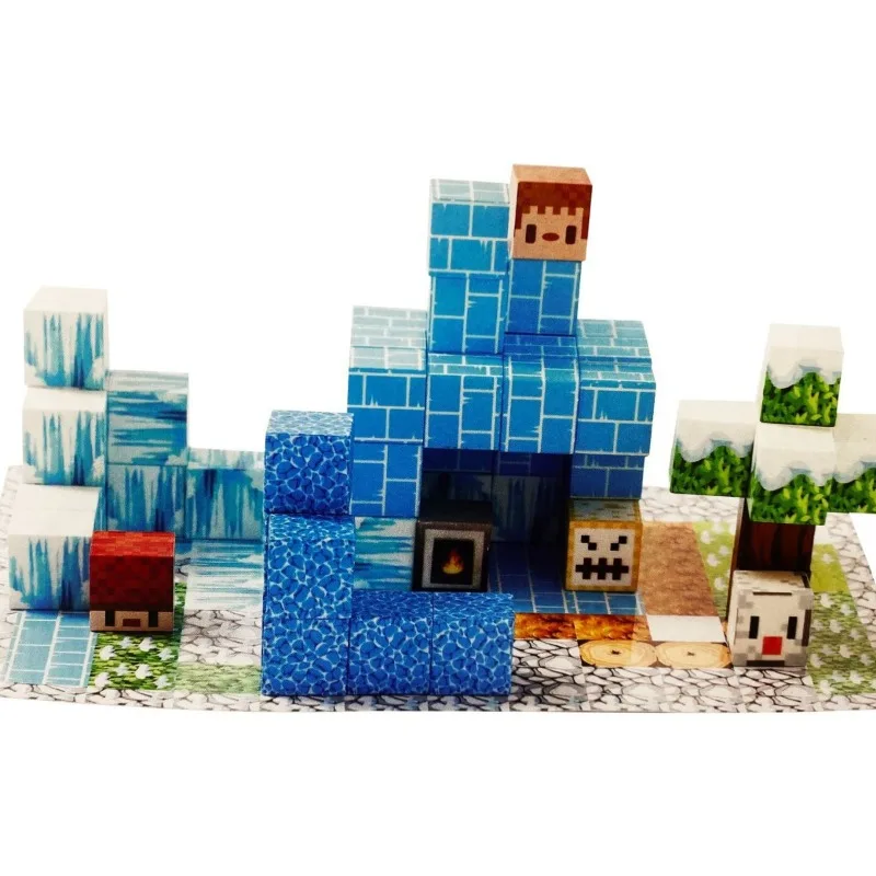 Magnetic Building Block Magnet Cube Mine World Set for Boy Girl Kid Age 3+ DIY Model Children STEM Sensory Toy Christmas Gift