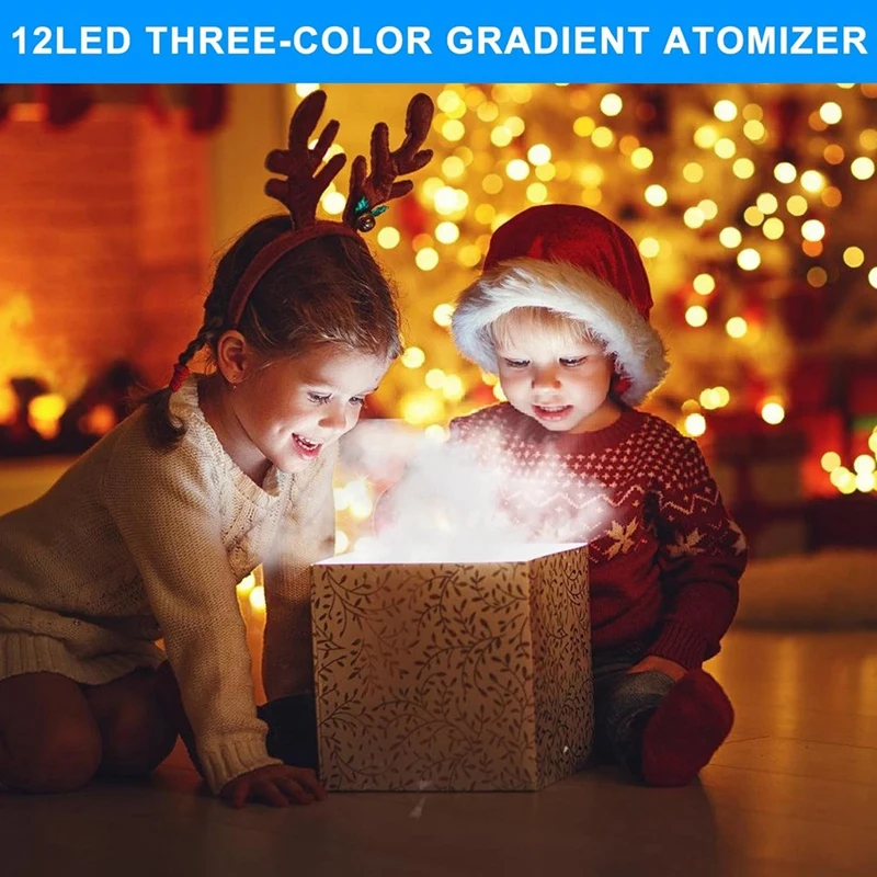 Ultrasonic Nebulizer Mist Maker com Splash Guard Removível, 12 LED Fog Machine, Plástico, Plug UE