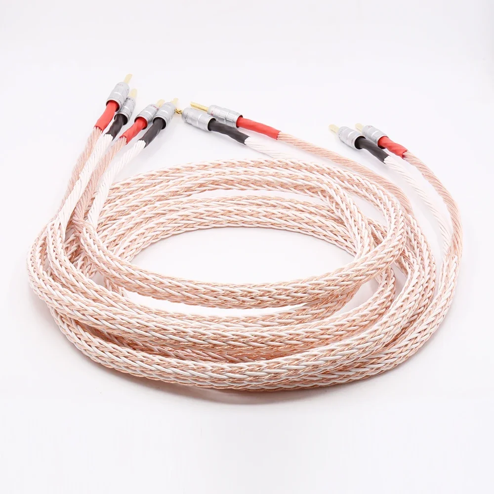 Cable de altavoz de alta gama 12TC Cable de altavoz de alta fidelidad CMC BFA conector Banana chapado en oro