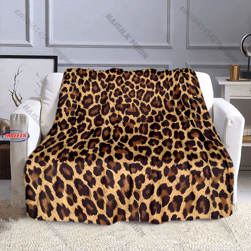 

Leopard Print Cozy Blanket Multiple sizes kid's and adults' bedroom living room sofa decor blanket, Exquisite gift