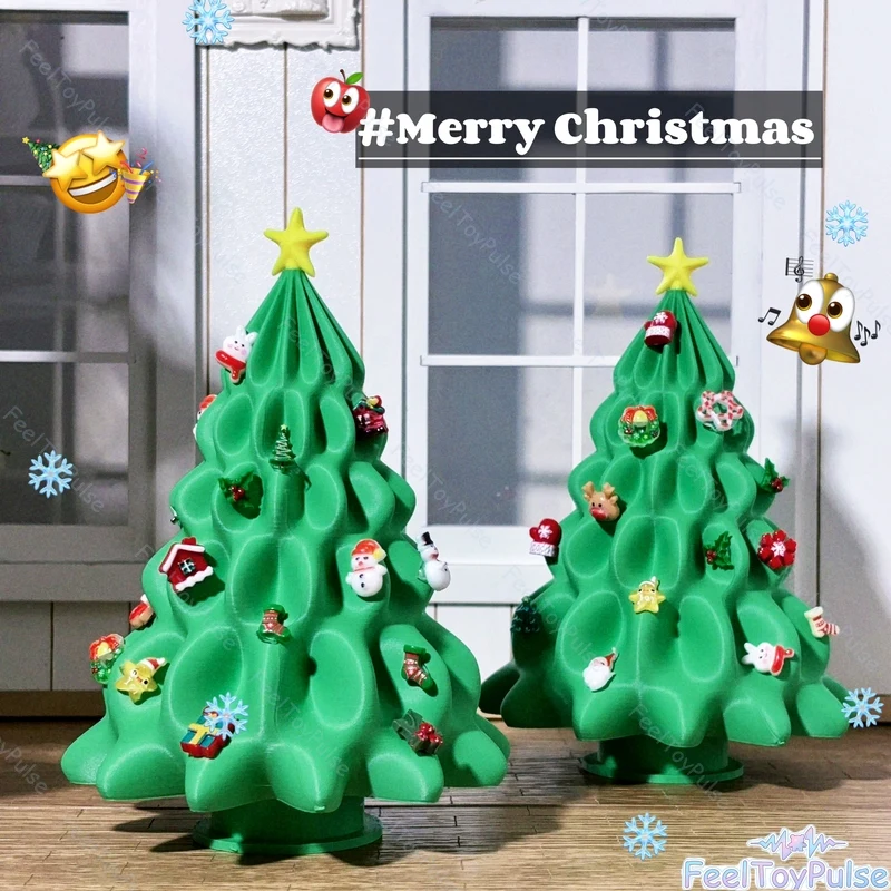 Miniature Simulation Doll House Decoration Mini 14cm Christmas Tree Night Light Decoration Scene Decoration Shooting Props