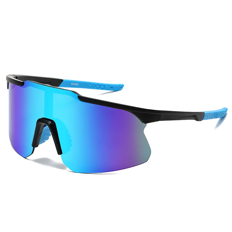 New sports sunglasses fashion colorful men's one-piece cycling sunglasses outdoor sunglasses real REVO coating