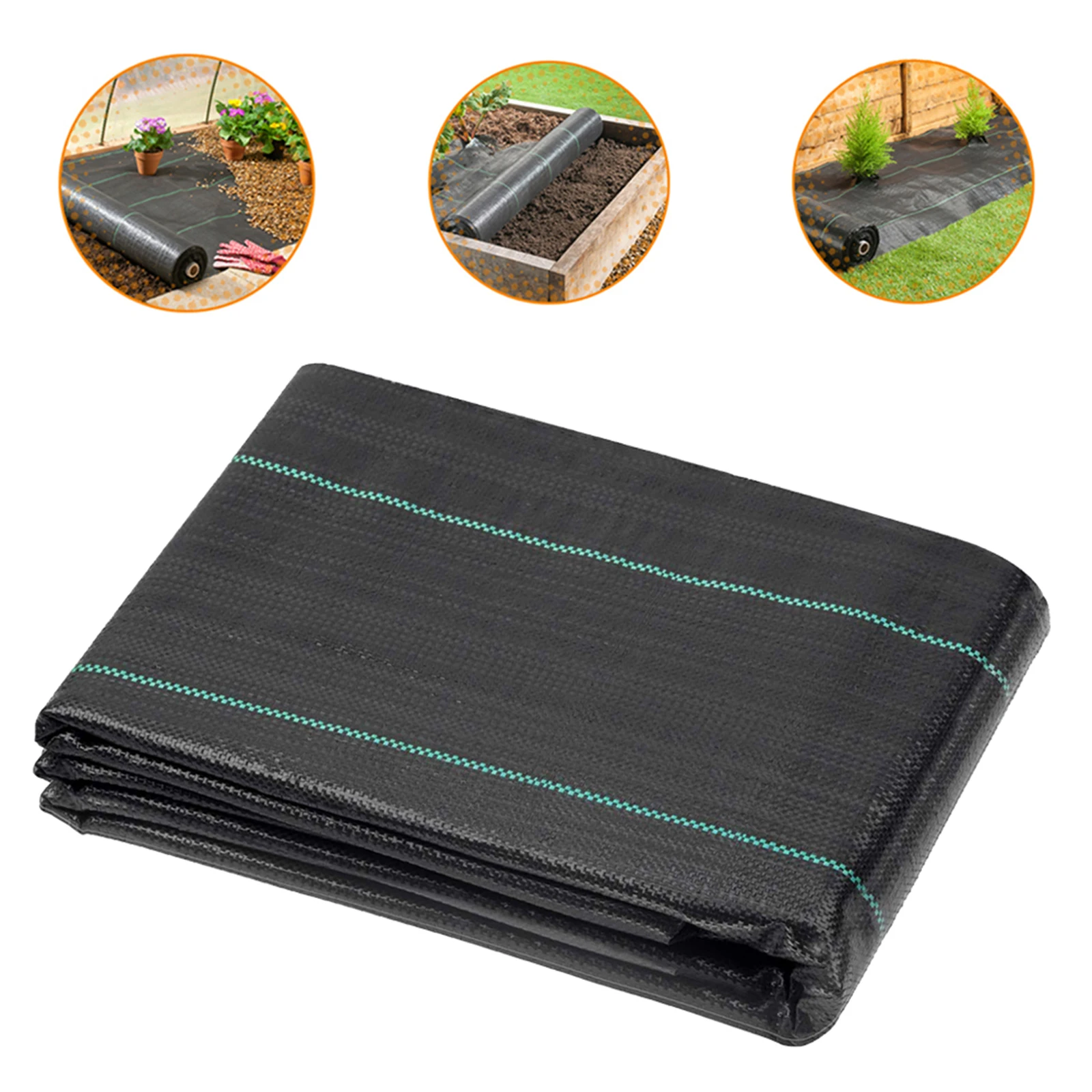 Weed Mats Fabric Ground Cover Grass Cloth Gardening Woven Thicker PP 1pcs Permeable Heavy Duty Landscape Black Sheet