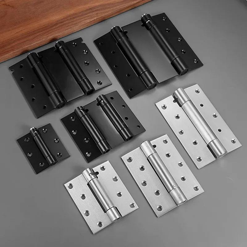 yes1pc Thickened Stainless Steel Double Door Hinge Buffered Inside and Outside Automatic Door Closing Two-way Mute Spring Hinge