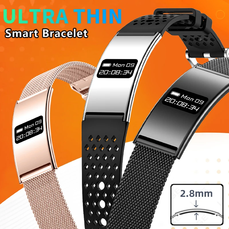 

LIGE New 2.8mm Ultra Thin Long Battery Life Smart Electronic Watch Waterproof Sport Bracelet Health Monitor Men Women Smartwatch