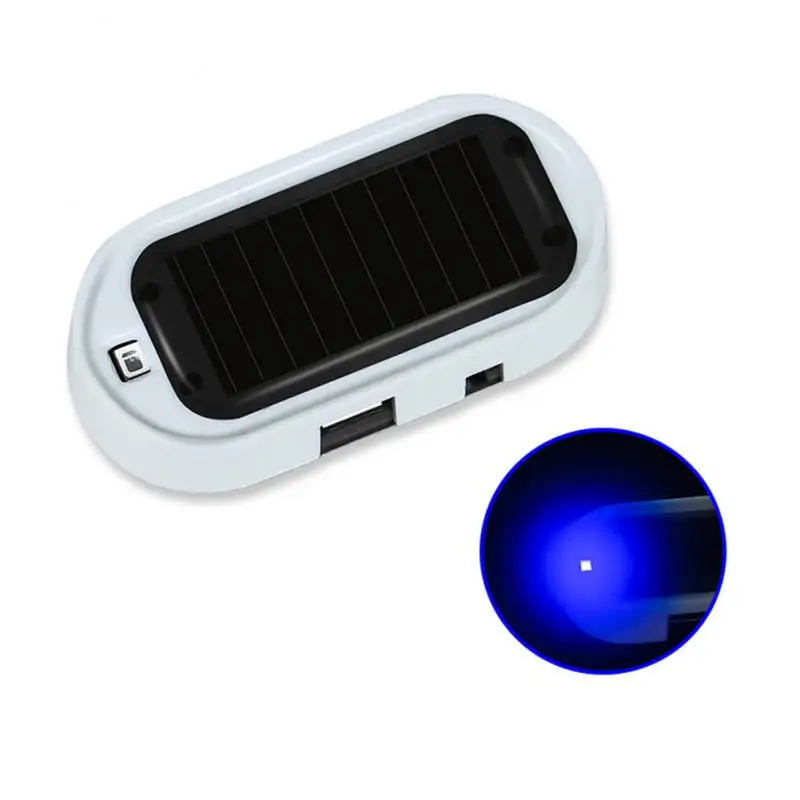 1PCS Solar Car LED Alarm Security Light Simulated Dummy Alarm Wireless Warning Anti-Theft Caution Lamp Flashing Imitation