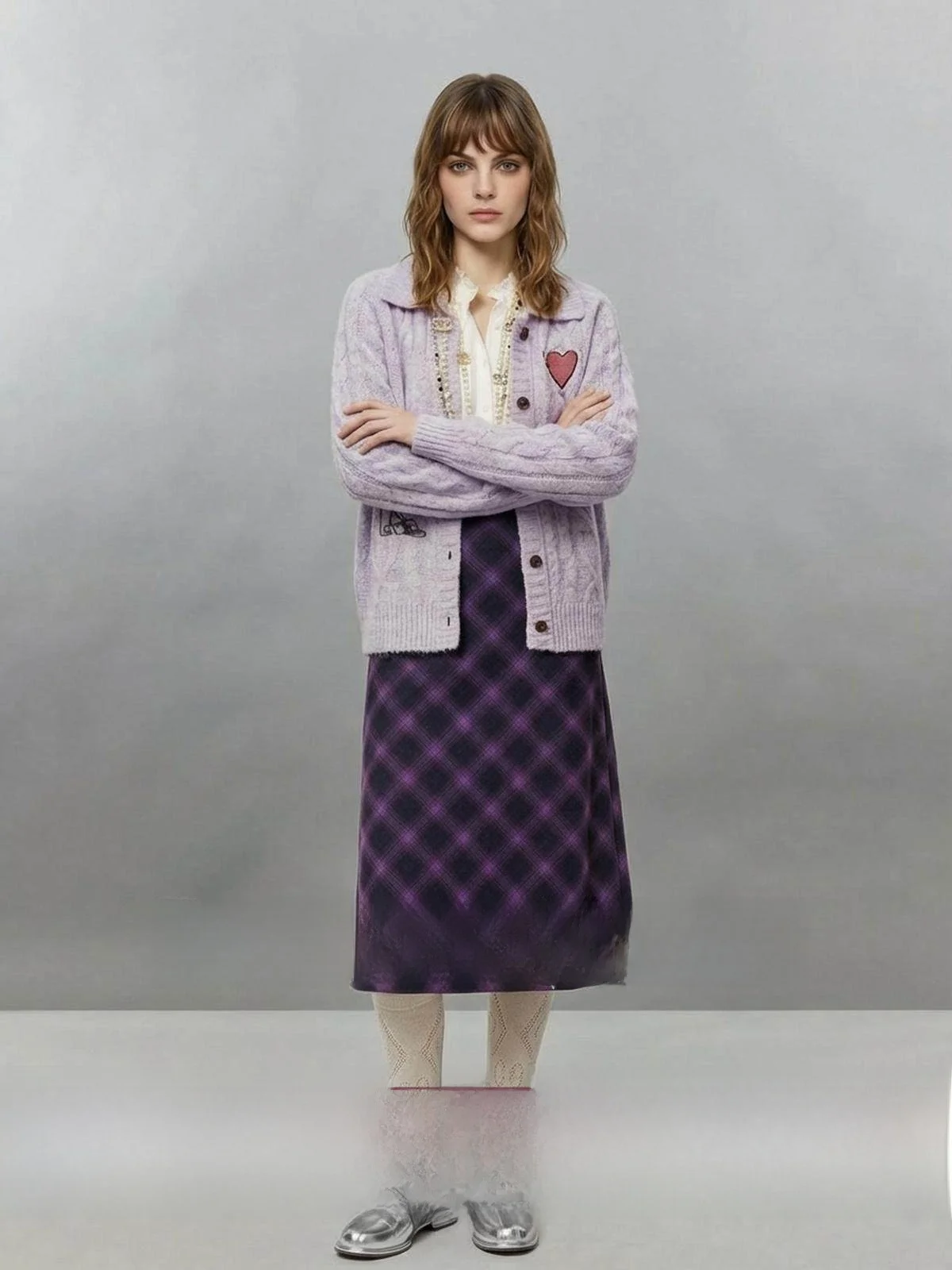 

Женский вязаный кардиган Uncle Purple свободного кроя с вышивкой на воротнике, в стиле середины века, с длинными рукавами, стандартный крой