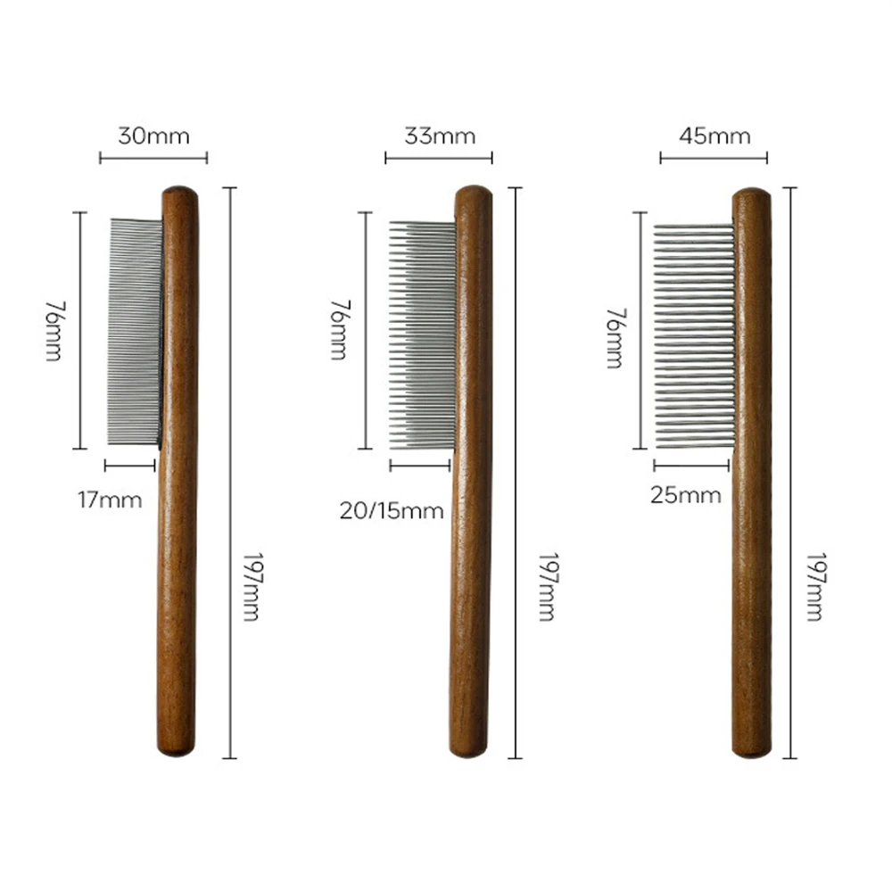 Wooden Pet Comb for Cats Dogs Grooming Tool for Removing Loose Float Hair Flea Removal Facial Cleaning Pet Cleaning Essential