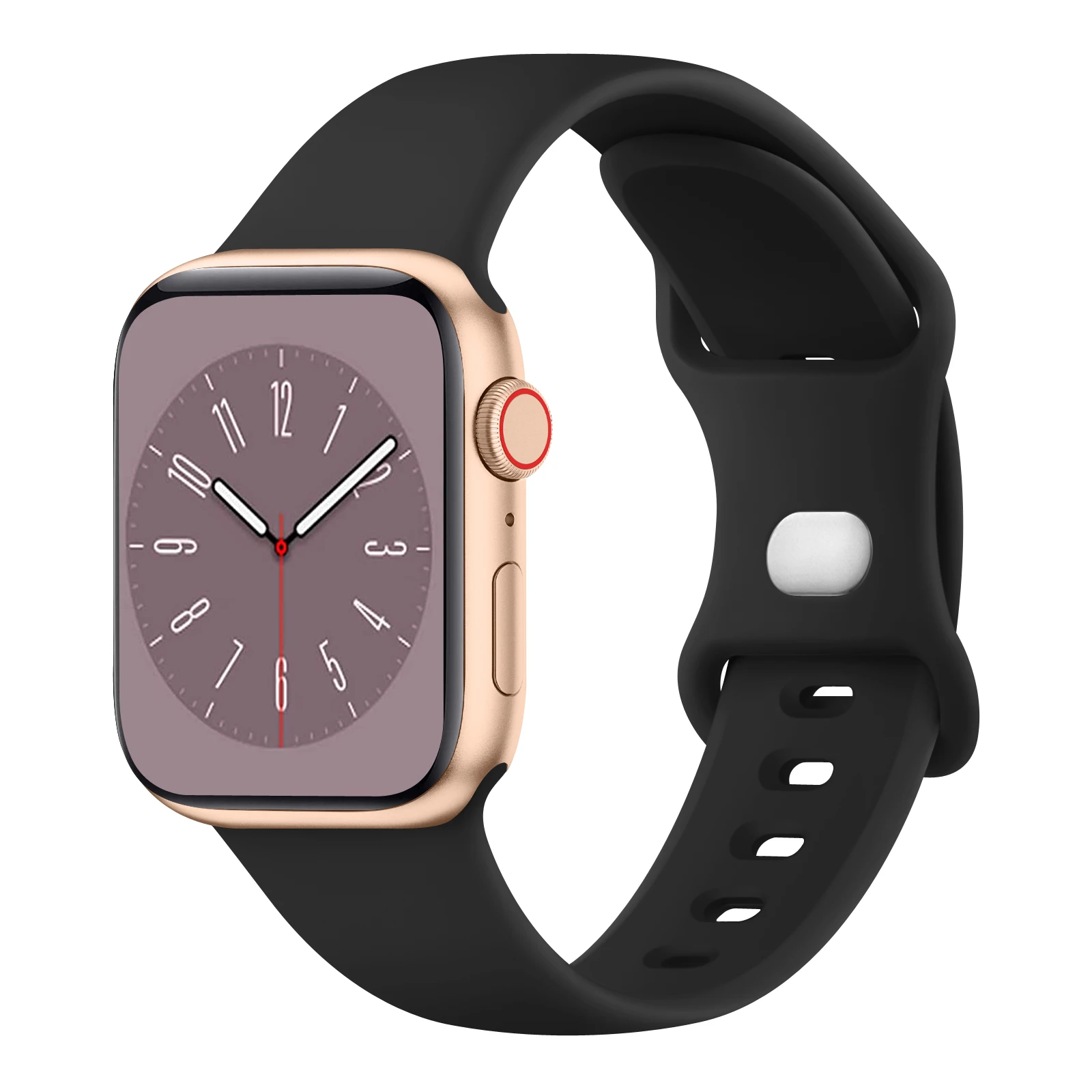 Weiches Silikonarmband für Watch 9 8 7 6 5 4 3SE Armband mit 8-förmiger Schnalle Wasserdichtes Silikonarmband