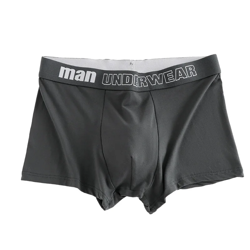 Men Boxers Underpants Sports Underwear Black Gray L XL XXL Soft Breathable Fashion Shorts Letters Wide Band Pants