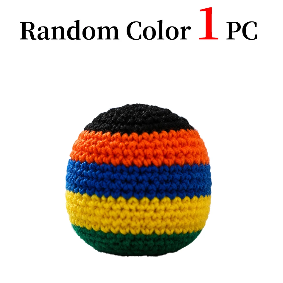 Hacky Sack Rainbow Striped Handmade Knitted Soft Durable Outdoor Sports Juggling Balls Playground Party Group Games Activities view 6