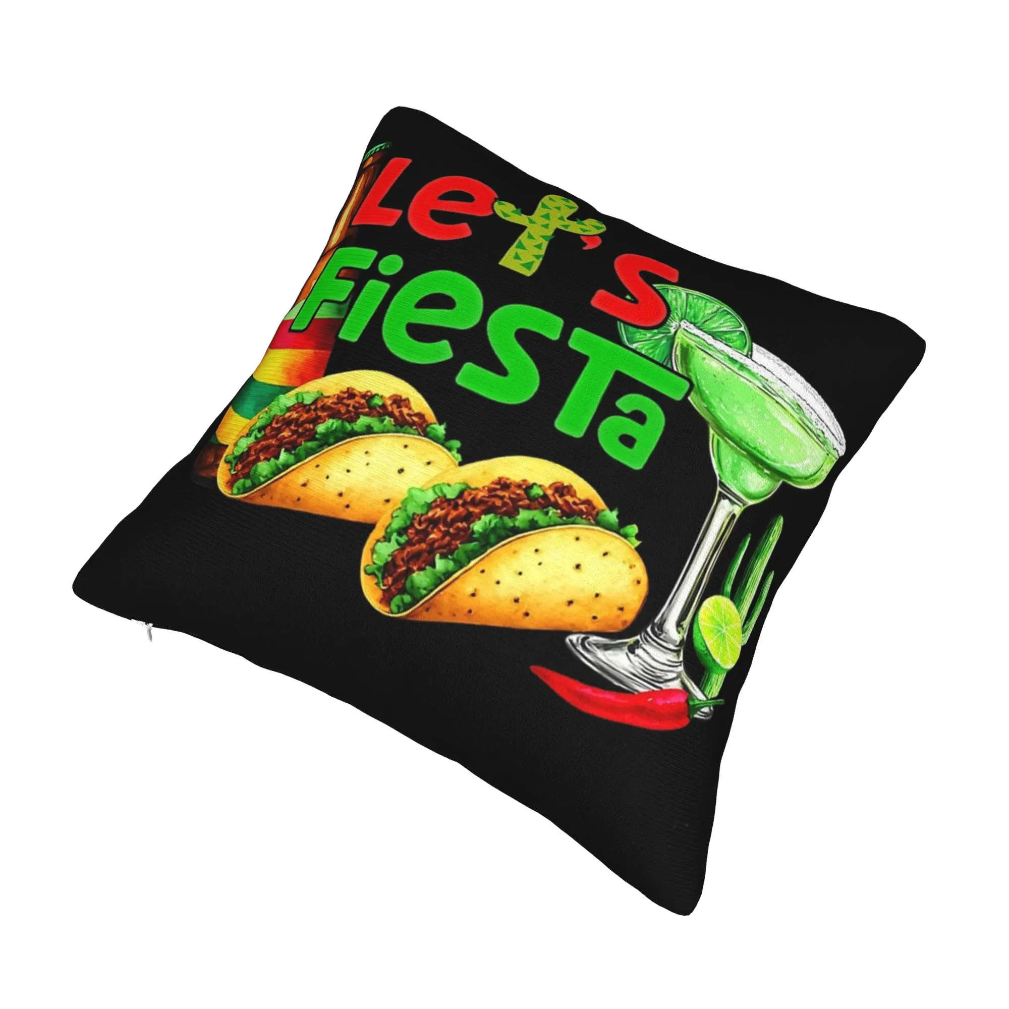 Decorative Pillowcase Let's Fiesta Cinco De Mayo  Stuff Home  Pillow Case Cover Square Multiple Sizes