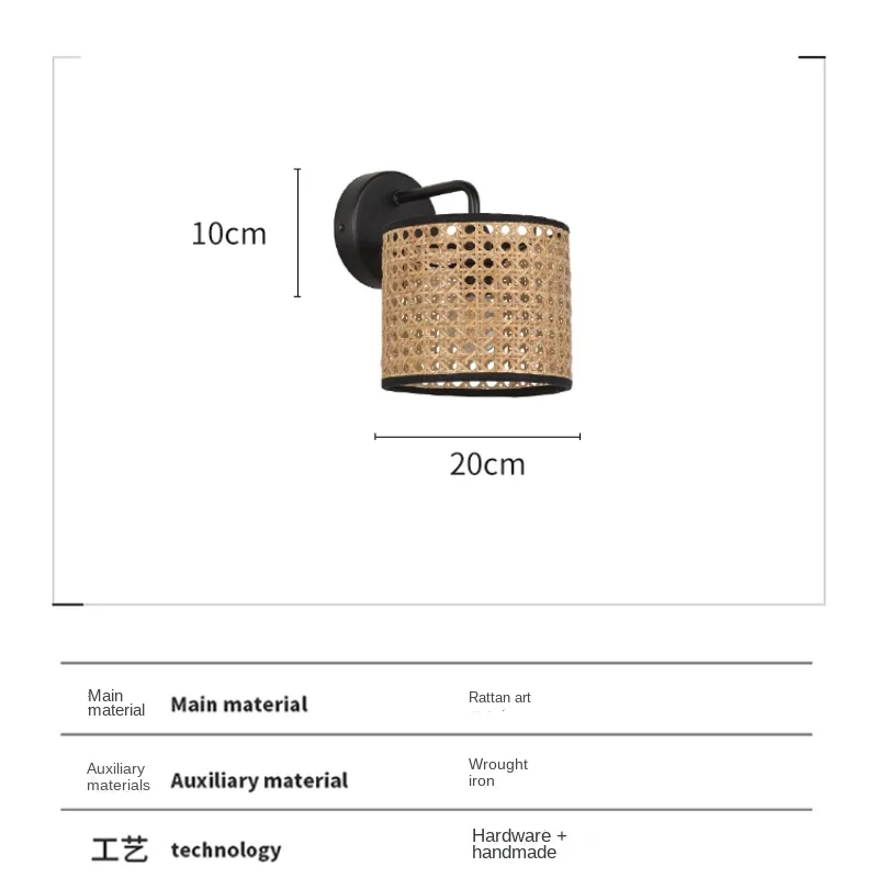 Imagem -06 - Japonês Tecelagem Lâmpada de Parede Criativo Rattan para Sala Estar Quarto Lâmpada Cabeceira Casa Zen Cozinha Arandela Led Parede Luz E27