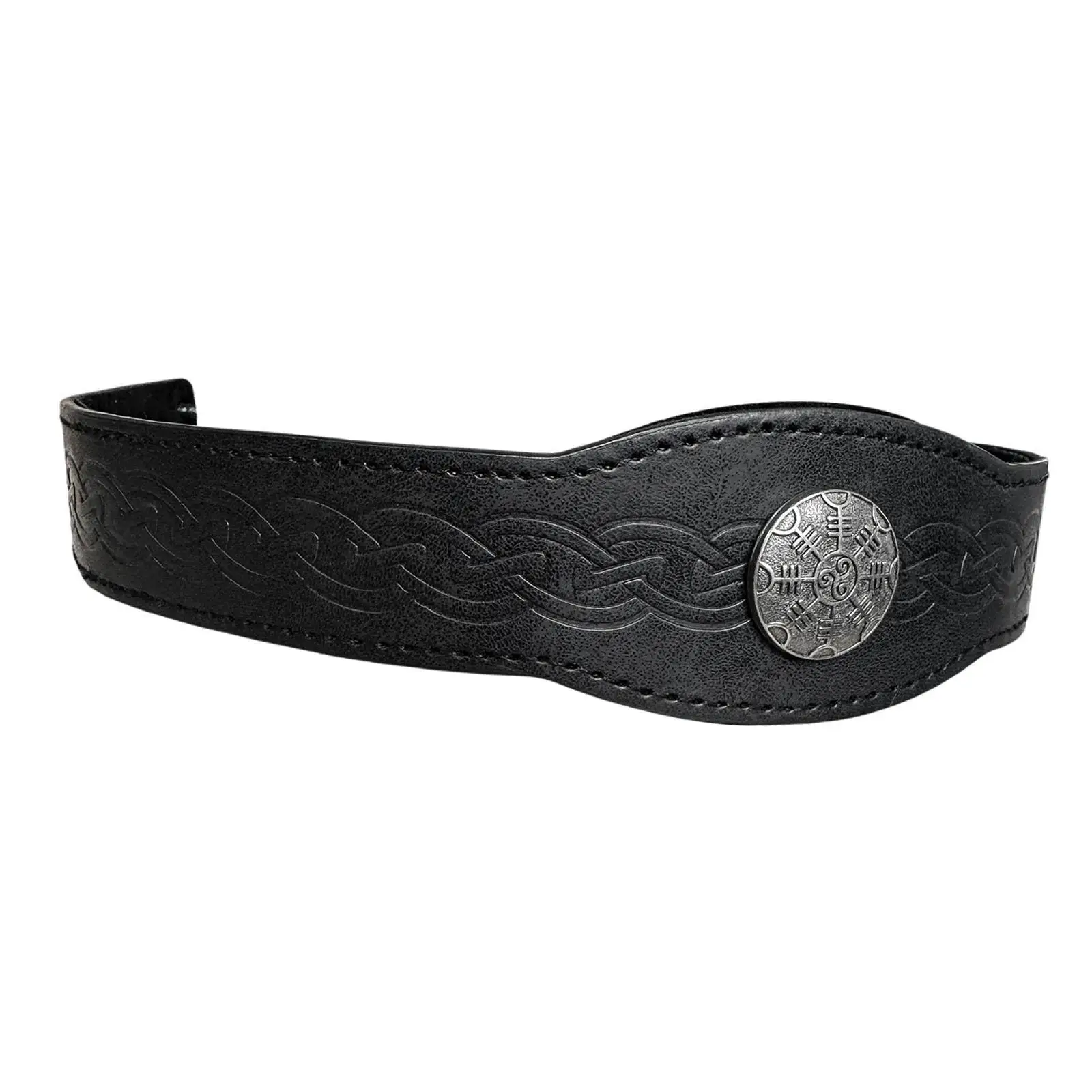 

Vintage Medieval Headpiece Tiara PU Leather Adjustable Hairband for Renaissance Festival Costume Custom Metal Hat Decoration