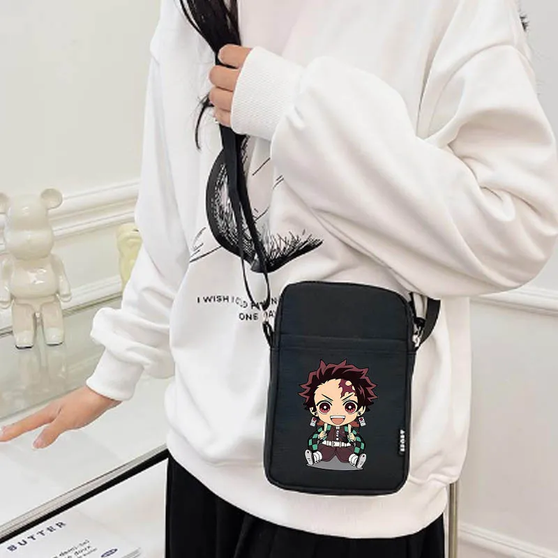 Demon Slayer Anime Women's Crossbody Bag Outdoor Casual Mobile Phone Bags Girls Simple Versatile Single Shoulder Small Backpack