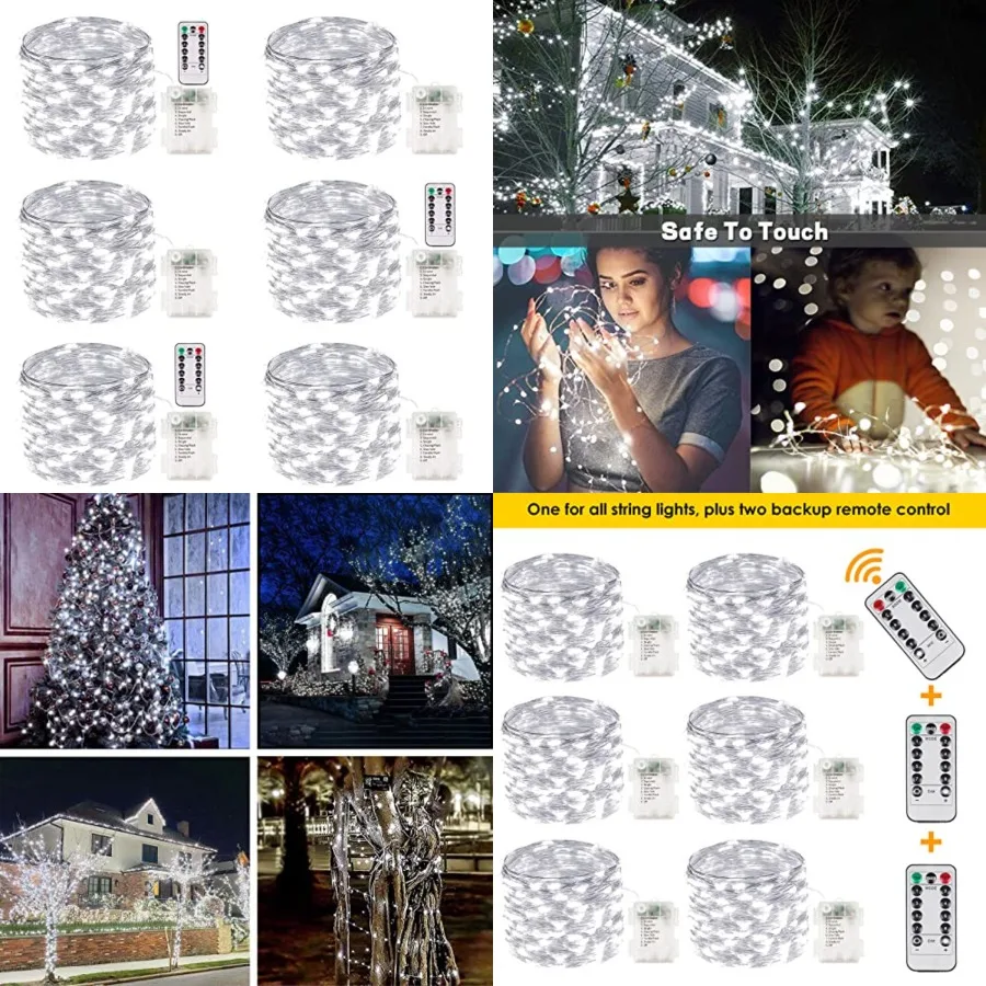 00 LED Fairy Lights Battery Operated with Remote, 33Feet Waterproof Twinkle Lights with Timer and 8 Modes, Fairy String Light O