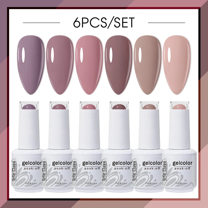 Arte Clavo 4/6/8/10 Stück Gel-Nagellack-Set HEMA TPO FREE Nail Art Soak Off UV Gel Colorful Kit SemiPermanent Hybrid Gel Lack