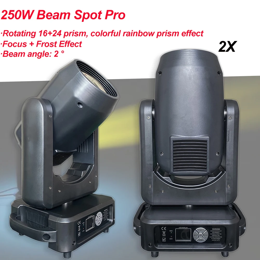 

2Pcs/Lot Beam 250W Moving Head Light Spot 16+24 Face Prism DJ Disco Nightclub Bar Wedding Activity Dance Floors Dmx512 Control