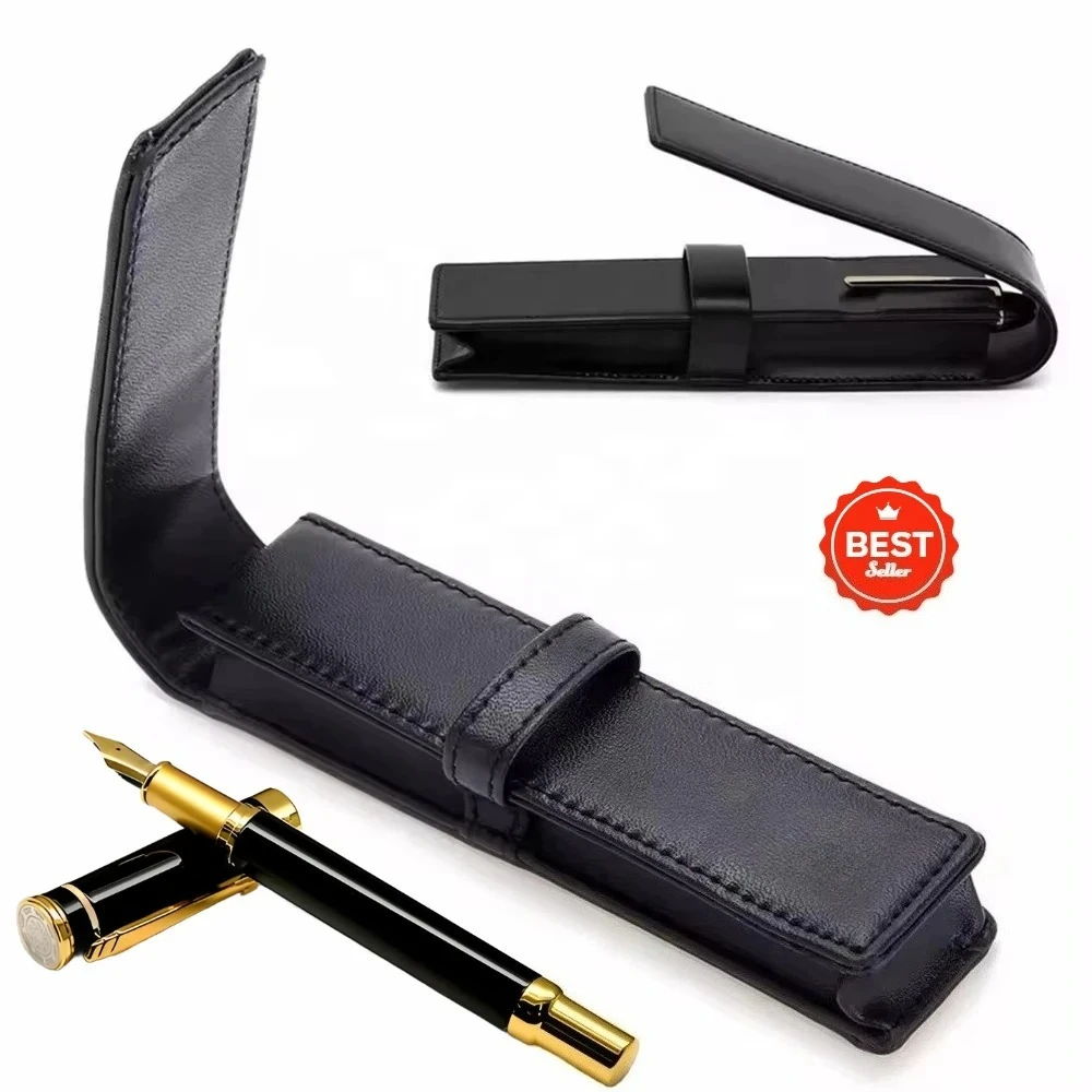 

Элегантный деловой пенал из экокожи PU, экологичный чехол для ручек, держатель для перьевых ручек, шариковых ручек и карандашей.