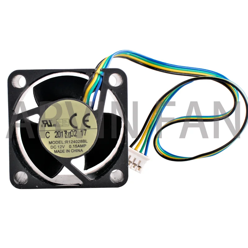 Original R124028BL 4cm 40mm Fan 40x40x28mm DC12V 0.15A 4pin Dual Ball Axial Fan Cooler Cooling Fan For 1U 2U Server Power Supply