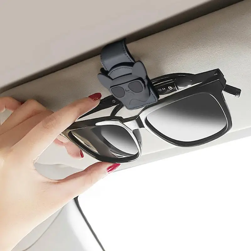 Car Glasses Holder Clip PU Leather Car Sunglass Holder Clip Eyeglasses Mount Multi-Function Car Interior Storage For Cars Sedan