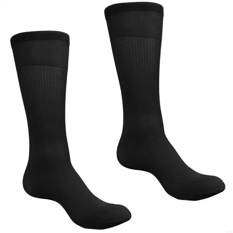 

L5YC Men Sheer Knee High Socks Long Over the Calf Dress or Work Socks Nylon Stockings