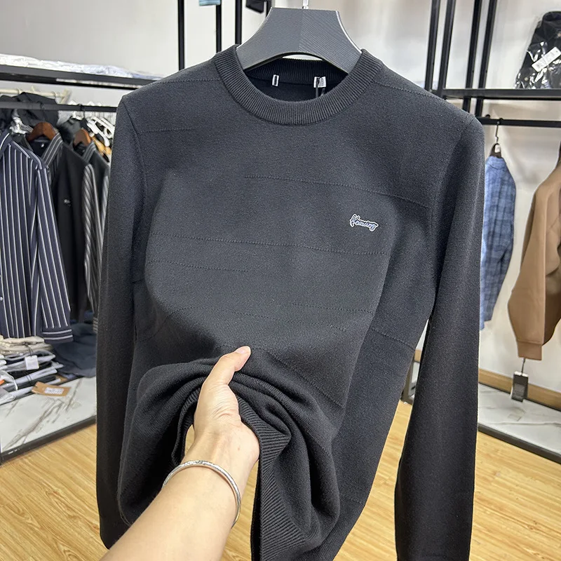 

Мужской повседневный вязаный свитер Long Sve Fce на подкладке irt arp с воротником осень-зима Thiened из смеси полиэстера для занятий спортом