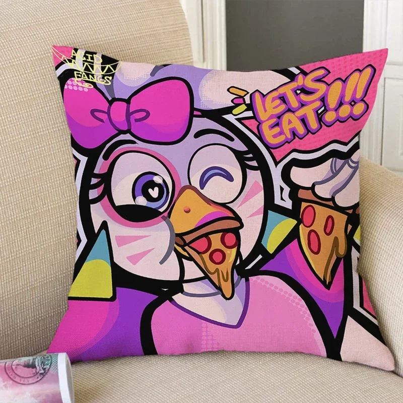 Fnaf Decorative Pillows for Sofa Anime Pillow Cover 40x40 Pillowcases 50x50 Pilow Cases Pillowcase Car Decoration Fall Decor