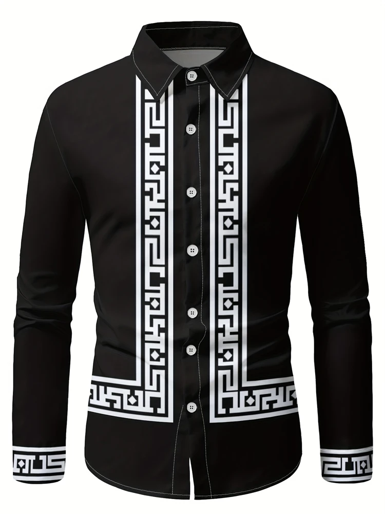 

2025 Spring Fashion Texture Men's Shirts Business Casual Men's Long-sleeved Button-down Shirts Temperament Lapel Shirt Clothing