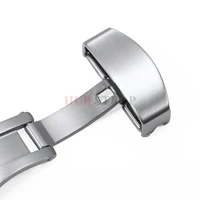 Boucles en acier inoxydable 12/14/16/18/20/22mm, boucle papillon, bouton mat, bracelets de montre, fermoir pour accessoires de bracelet en cuir de vache 3