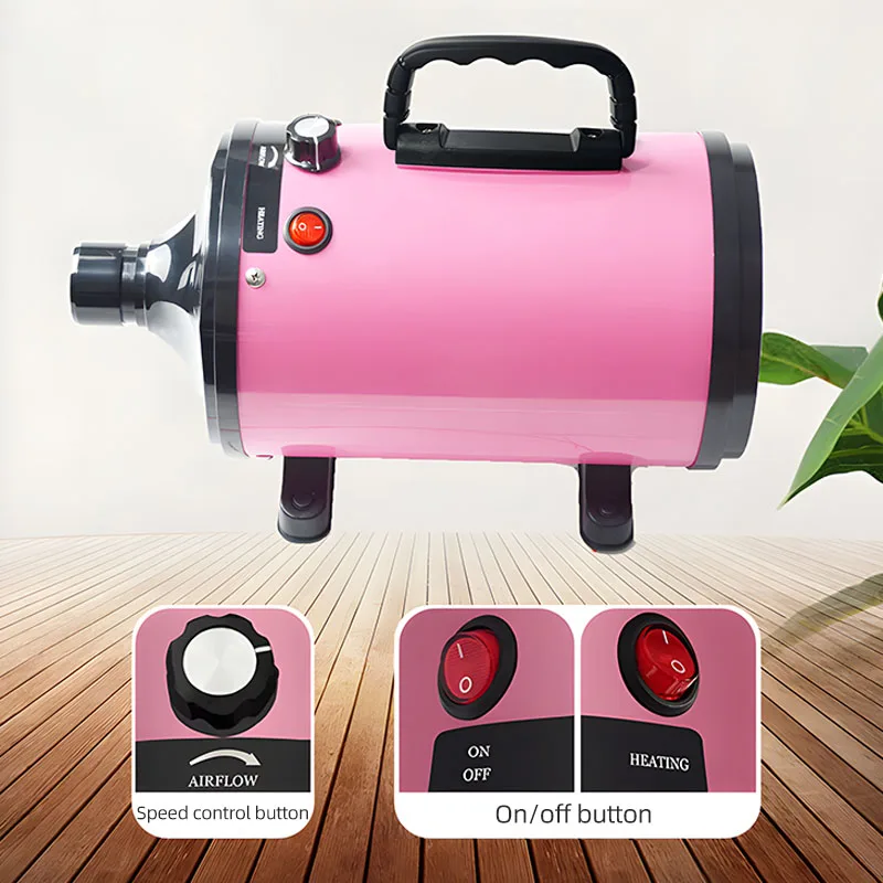 High Power Smart Pet Hair Dryer Multiple-level Adjustment 4 Blowers 30~70°C Warm Wind Drying Take Care of Cat/dog Low Noise