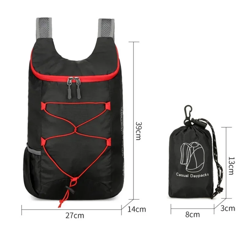 Outdoor Folding Backpack Waterproof For Camping Hiking Travel Multifunctional High Density Lightweight Nylon Fabric Sports Bag