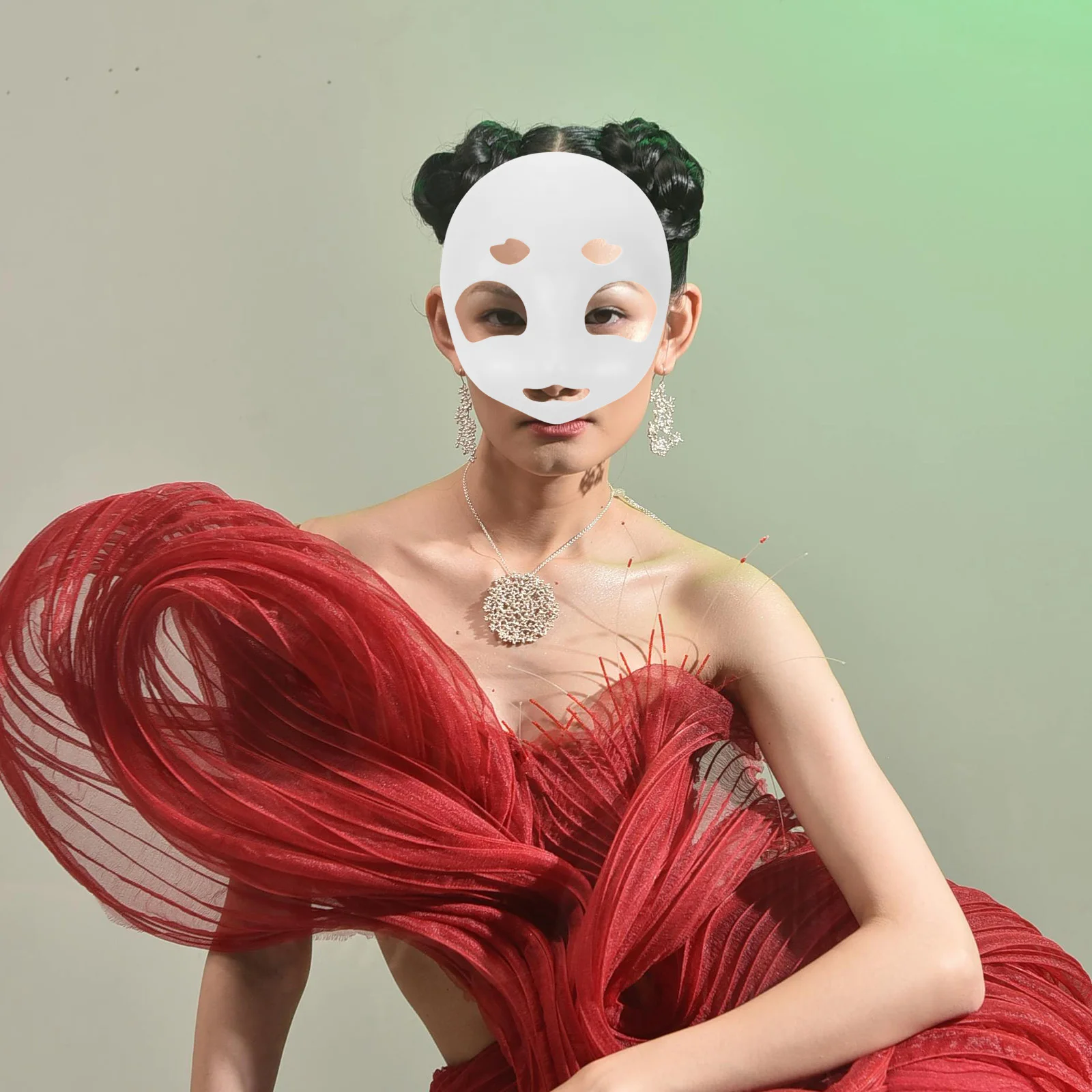 Biała Plastikowa Niepomalowana Maska na Głowę Fursuit DIY Kostium Zwierzęcy Akcesorium na Halloween Imprezę Cosplay Biała Maska Fursuit