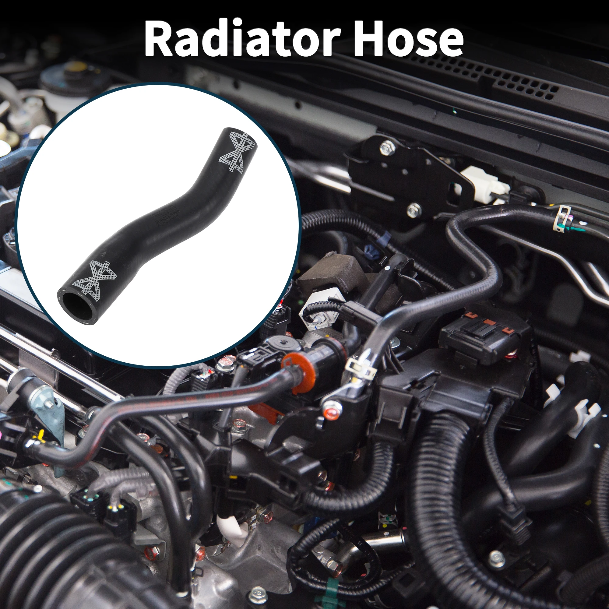 

UXCELL Radiator Hose Coolant Pipe for Audi A6 2008-2011 No.06E121088F Rubber Black 1 Pc